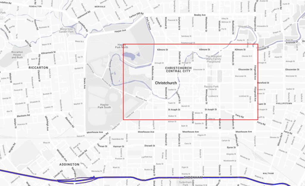 Christchurch city map 基督城市中心地圖