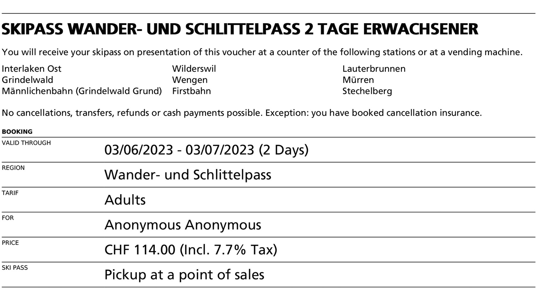 瑞士火車票如何買 – 三月冬季篇 - Jungfrau 少女峰區兩天通行證 Hiking and sledging Pass - 換票地點